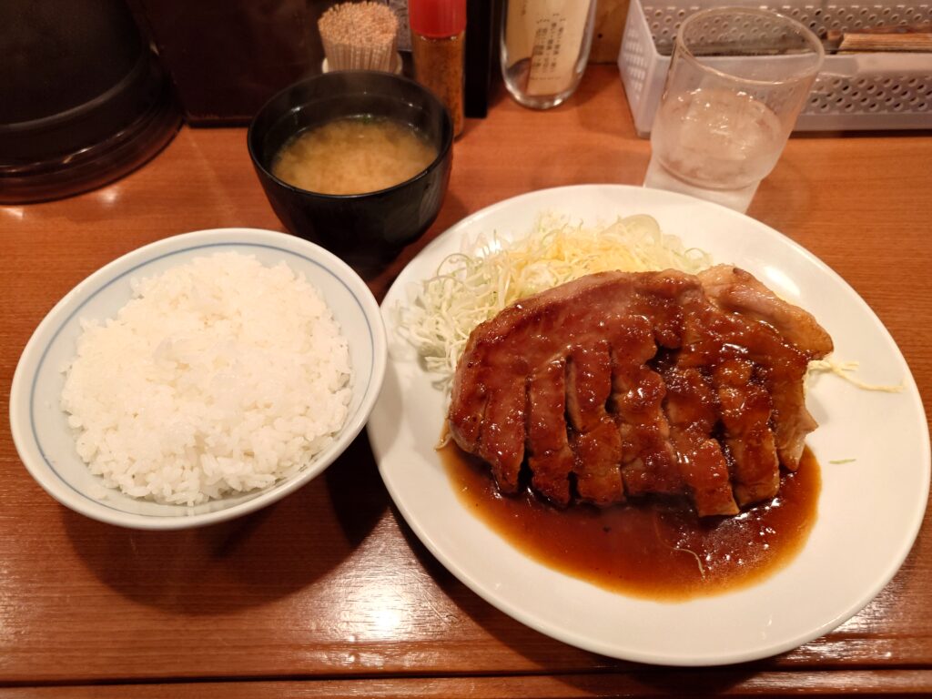 ジンジャーソーストンテキ定食　ごはん・みそ汁付 　大200g  1200円