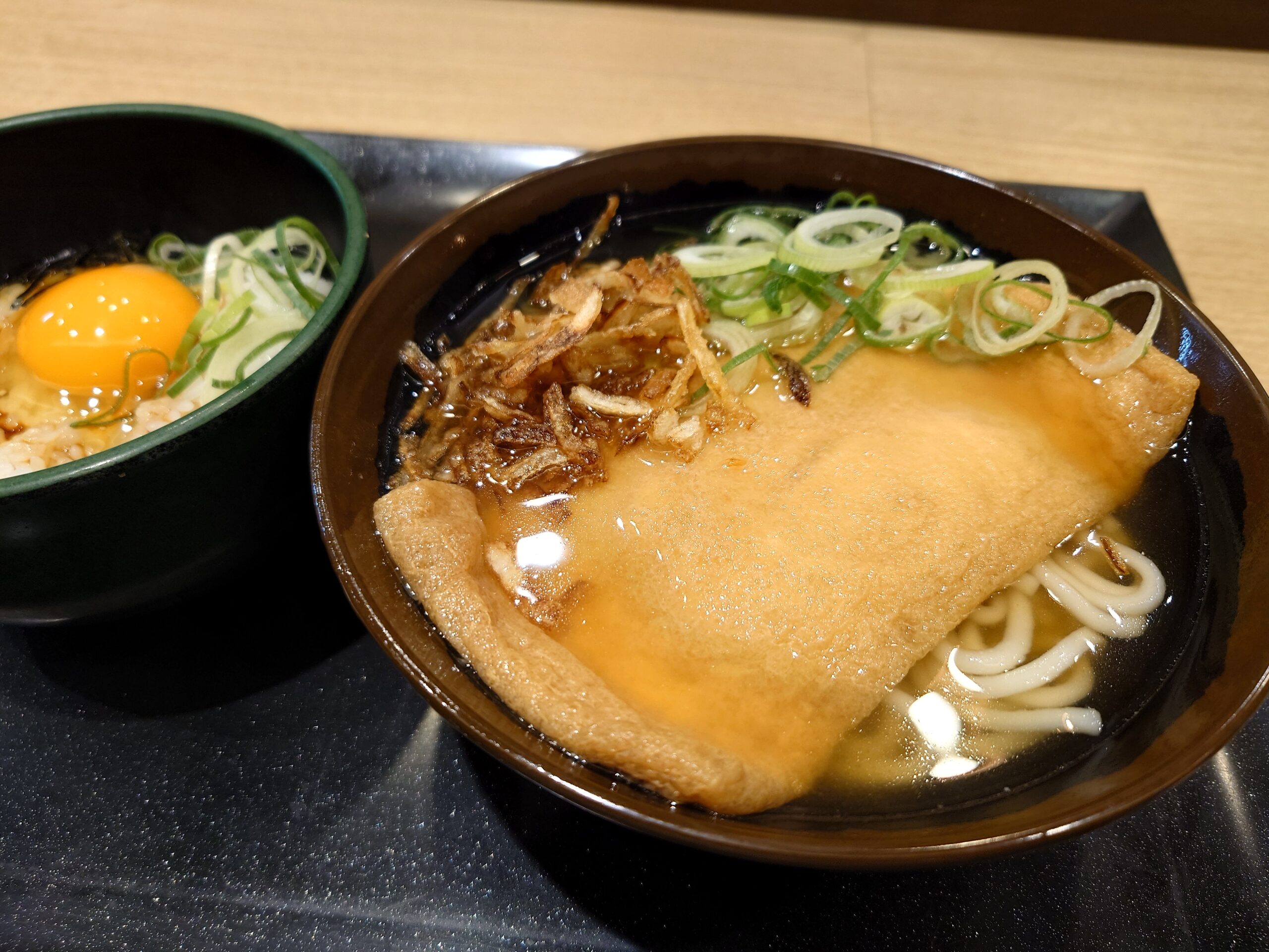 きつねうどん＆卵かけご飯